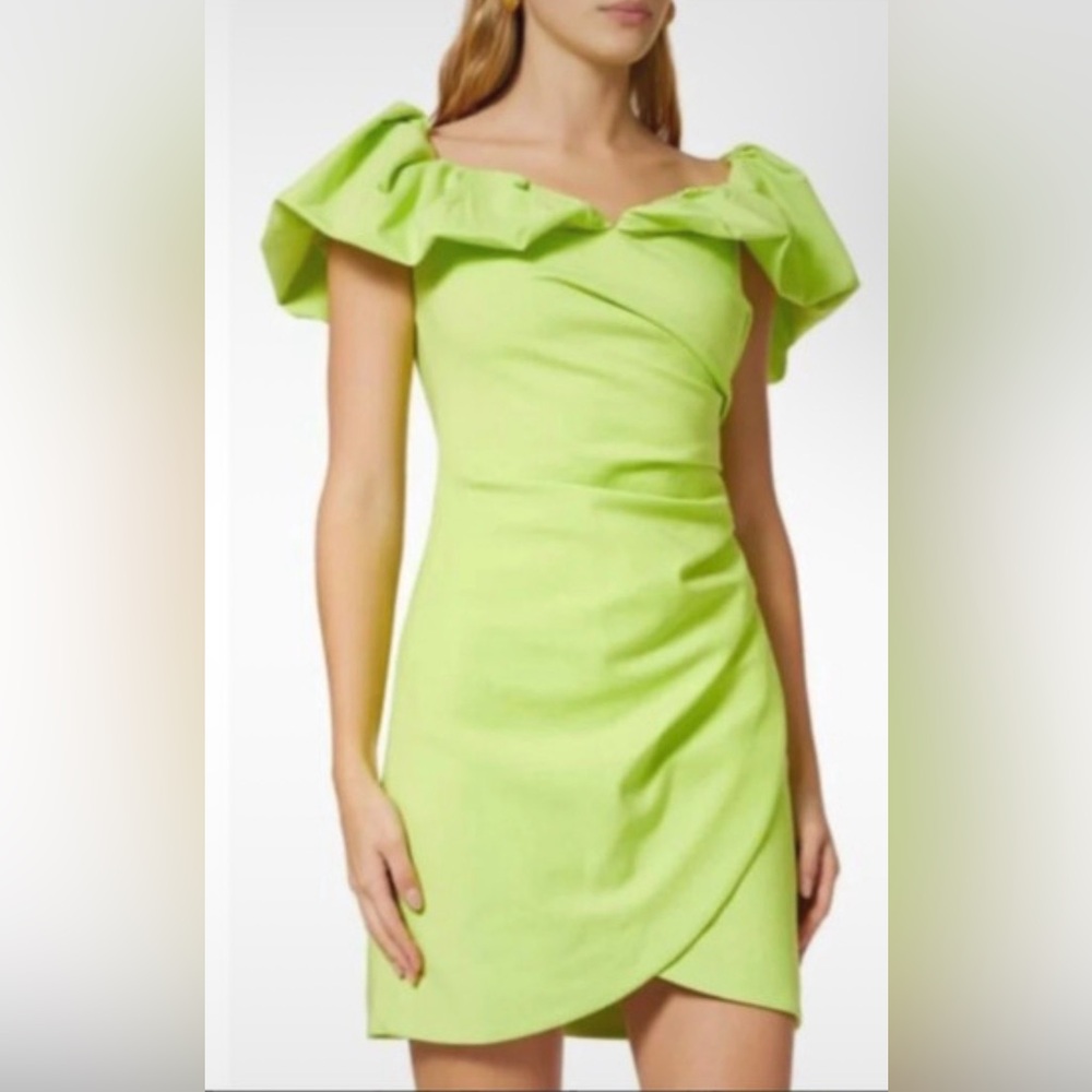 Elliatt Lime Off-Shoulder Mini Dress